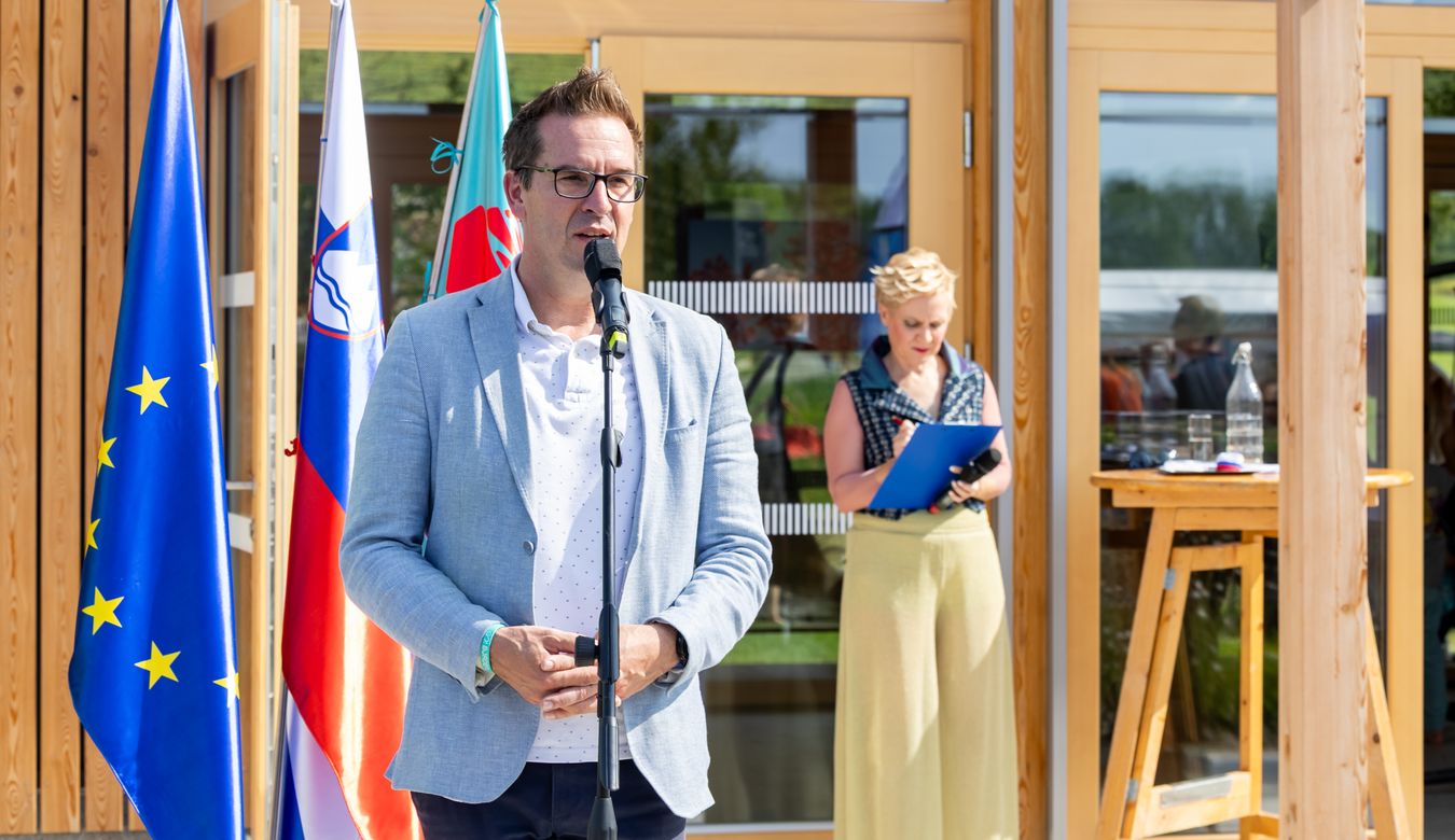 Župan Mestne občine Nova Gorica Samo Turel med pozdravnim nagovorom