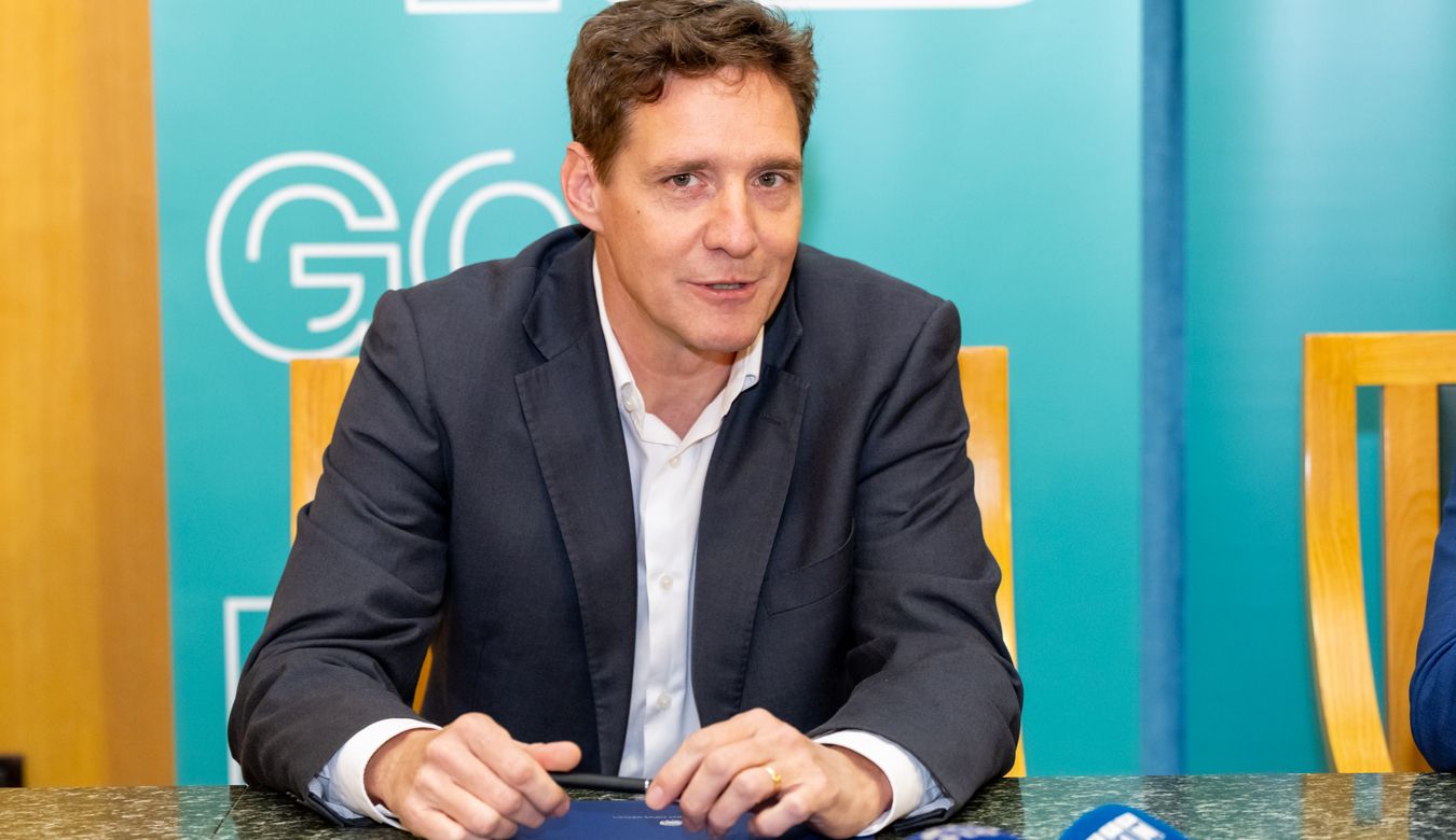 Direktor podjetja Ginex International Primož Ule med govorom