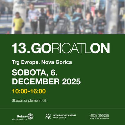 13. Goricatlon na Trgu Evrope. Potekal bo v soboto, 6. decembra 2025, od 10. do 16. ure