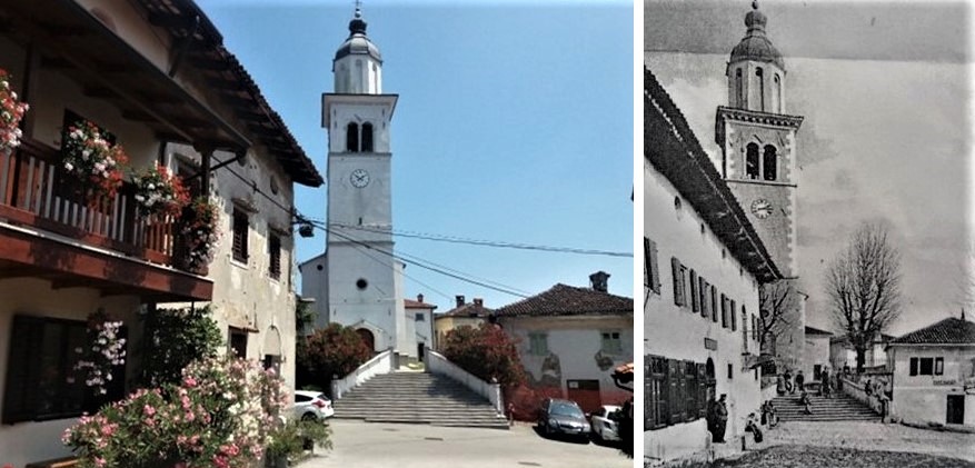 Starejša in novejša slika cerkve