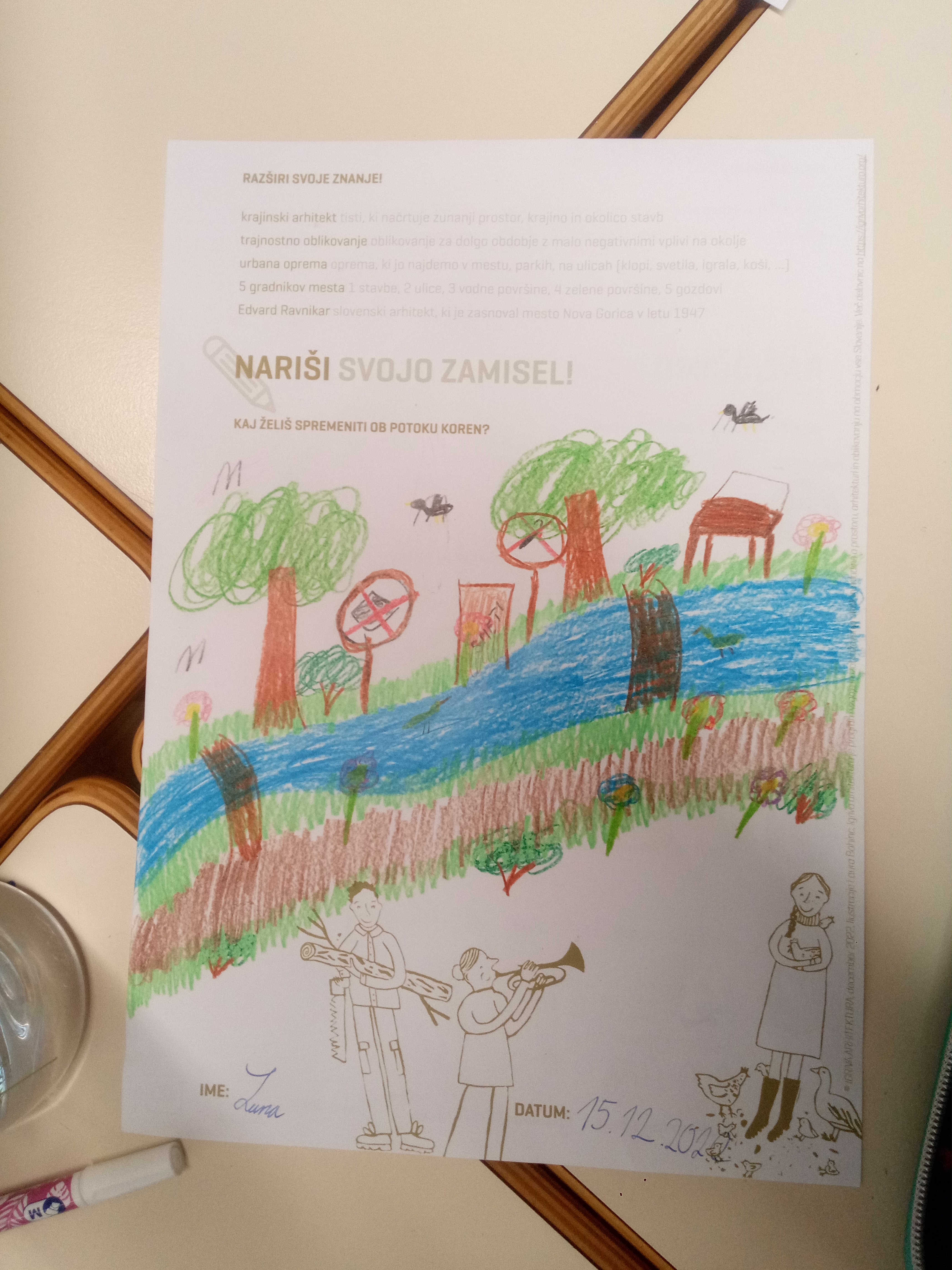 Risba otrok z delavnice v Vrtcu Nova Gorica