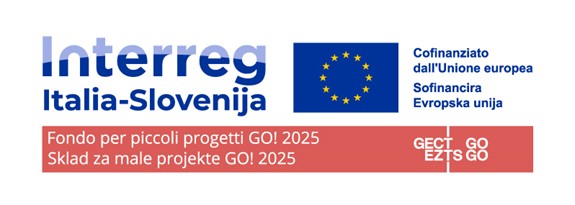 Logotip programa Interreg Italija-Slovenija, Sklad za male projekte GO! 2025, ki je sofinanciran s strani Evropske unije