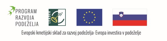 Logotip Evropskega kmetijskega sklada za razvoj podeželja, evropska zastav in slovenska zastava